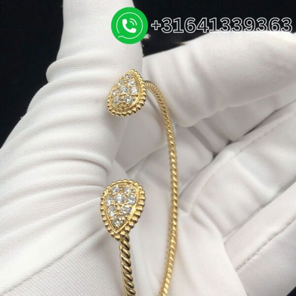 Boucheron 18k Yellow Gold Diamond Serpent Bohème S Motifs Bracelet JBT00817 - Image 5