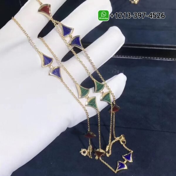 Bulgari Divas’ Dream Necklace 18K Yellow Gold Carnelian Lapis Malachite Sautoir Necklace Ref.: 350739 CL857231 - Image 2