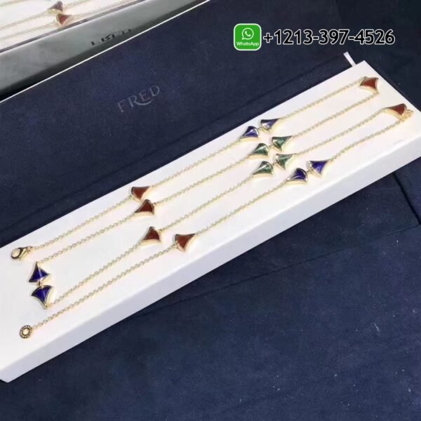 Bulgari Divas’ Dream Necklace 18K Yellow Gold Carnelian Lapis Malachite Sautoir Necklace Ref.: 350739 CL857231 - Image 3