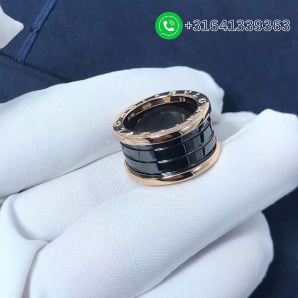 Bulgari B.zero1 four-band ring with 18 kt rose gold black ceramic Ref.: 345846