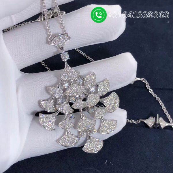 Bvlgari Divas Dream 18k White Gold Full Pave Diamonds Pendant Necklace