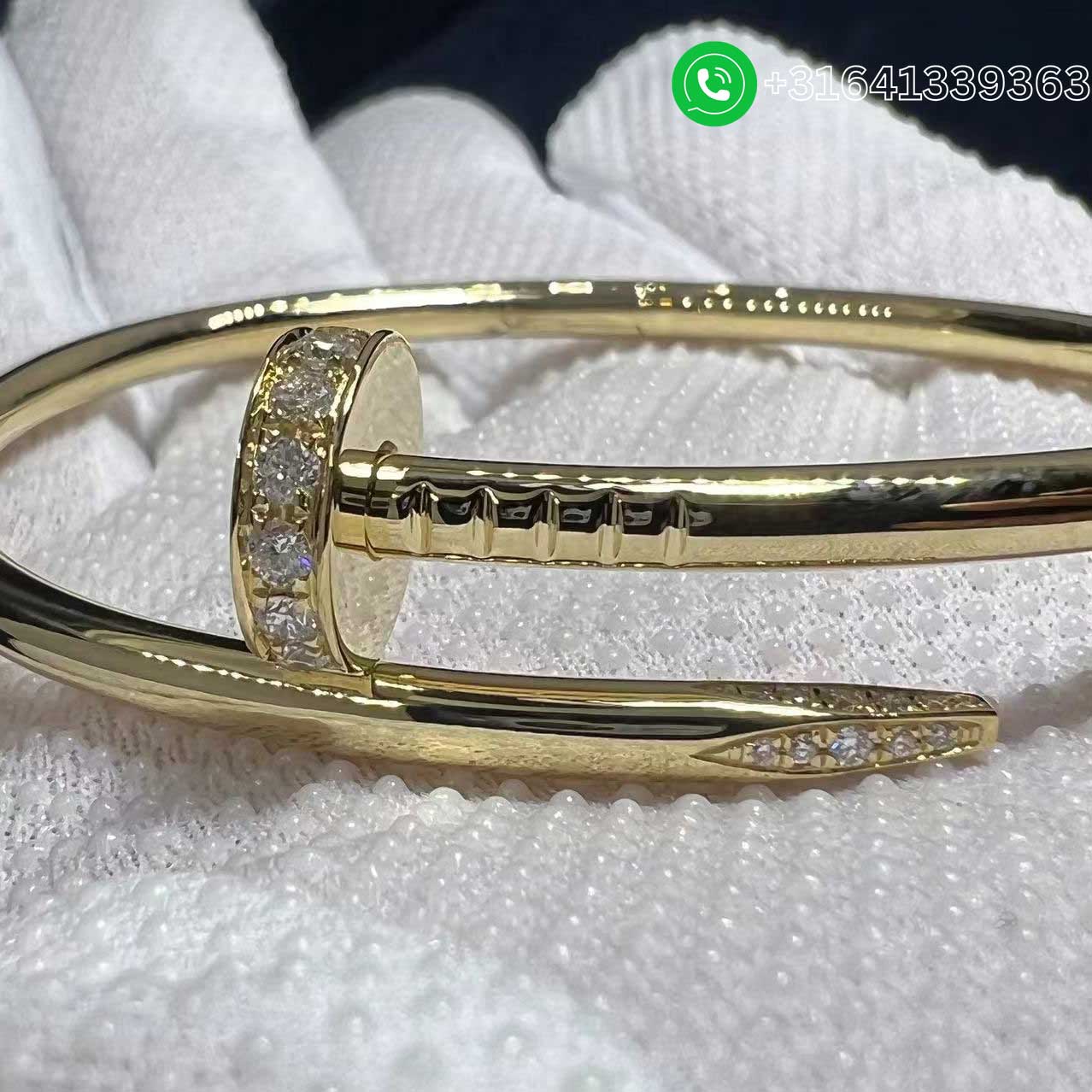 Cartier-18K-Yellow-Gold-Diamond-Nail-Juste-Un-Clou-Bracelet-B6048617-3