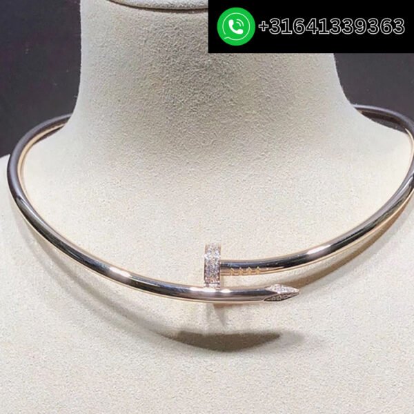 Cartier 18k Rose Gold Large Model Juste un Clou XL Model Diamond Nail Necklace N7424243 - Image 3