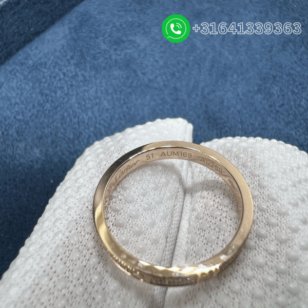 Cartier 18k Rose Gold Diamond Paved 2.6MM Small Mode LOVE Ring B4218100 - Image 3