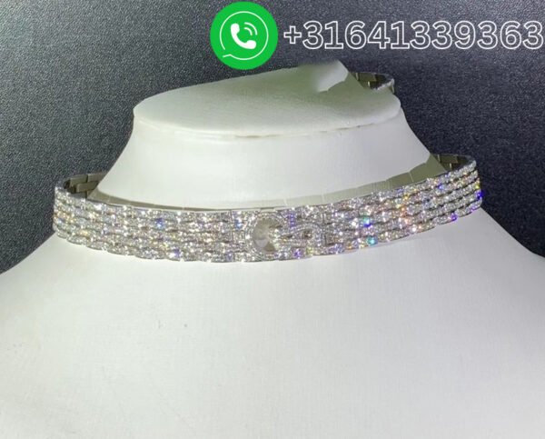 Cartier Full Pave Diamonds 18k White Gold 5-Row Agrafe High Jewellery Necklace H7000479 - Image 6