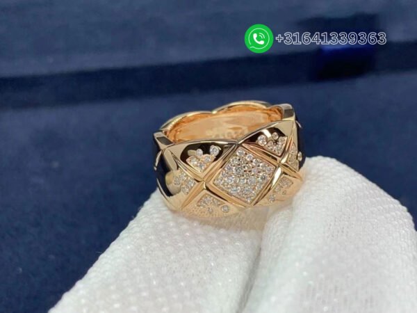 Chanel Beige / Rose Gold Diamond Coco Crush Ring J11100 - Image 2