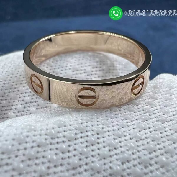 Custom Cartier 18K Rose Gold 3.6mm LOVE Wedding Band Ring B4085200 - Image 4