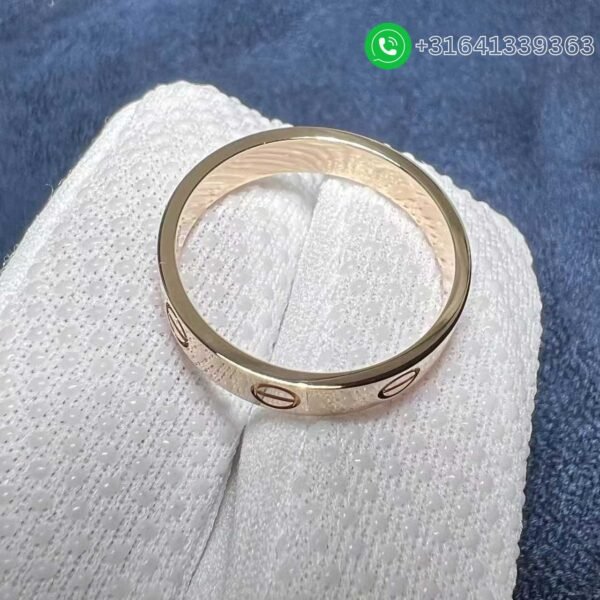 Custom Cartier 18K Rose Gold 3.6mm LOVE Wedding Band Ring B4085200 - Image 2