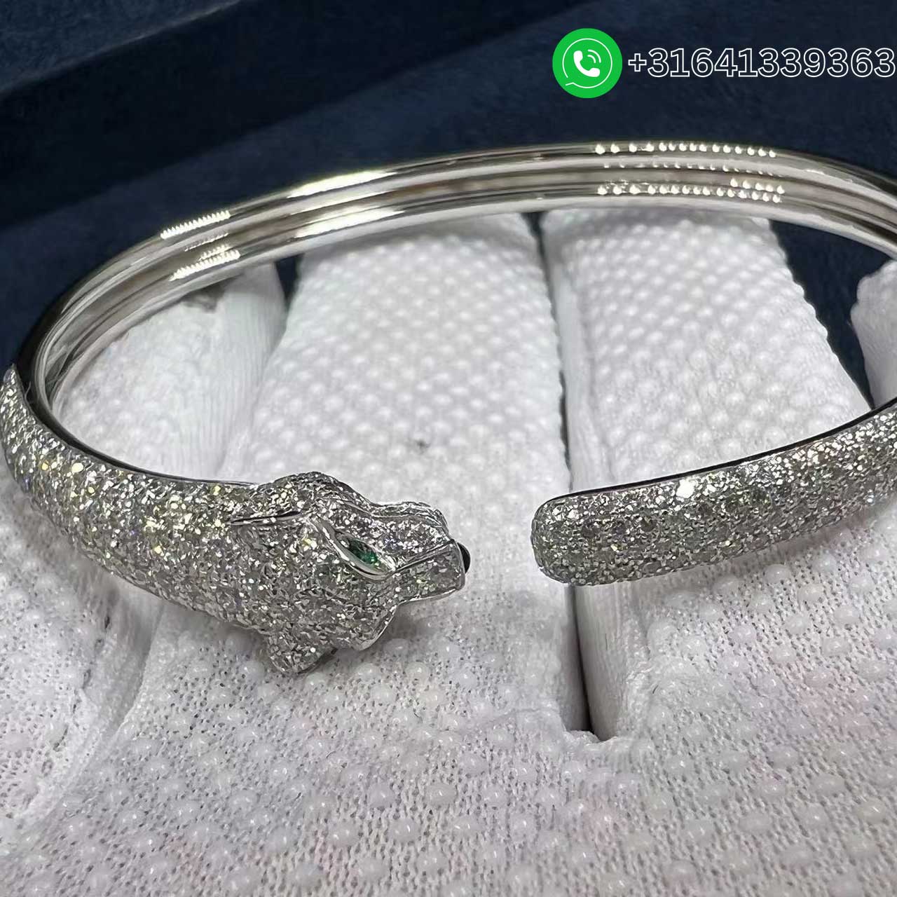 Custom-Made-Cartier-18k-White-Gold-Diamond-Emerald-Panthere-de-Cartier-Bracelet-2