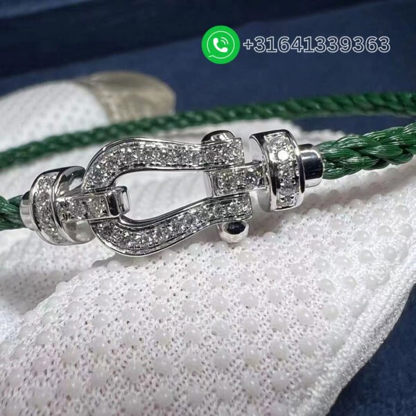 Force 10 Bracelet 18k white gold and diamonds medium model Blue Cable - Image 3