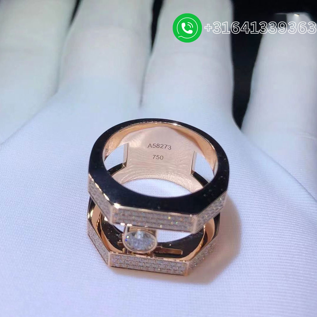 Messika 18k Rose Gold Move Pei Pavé Ring - Image 3