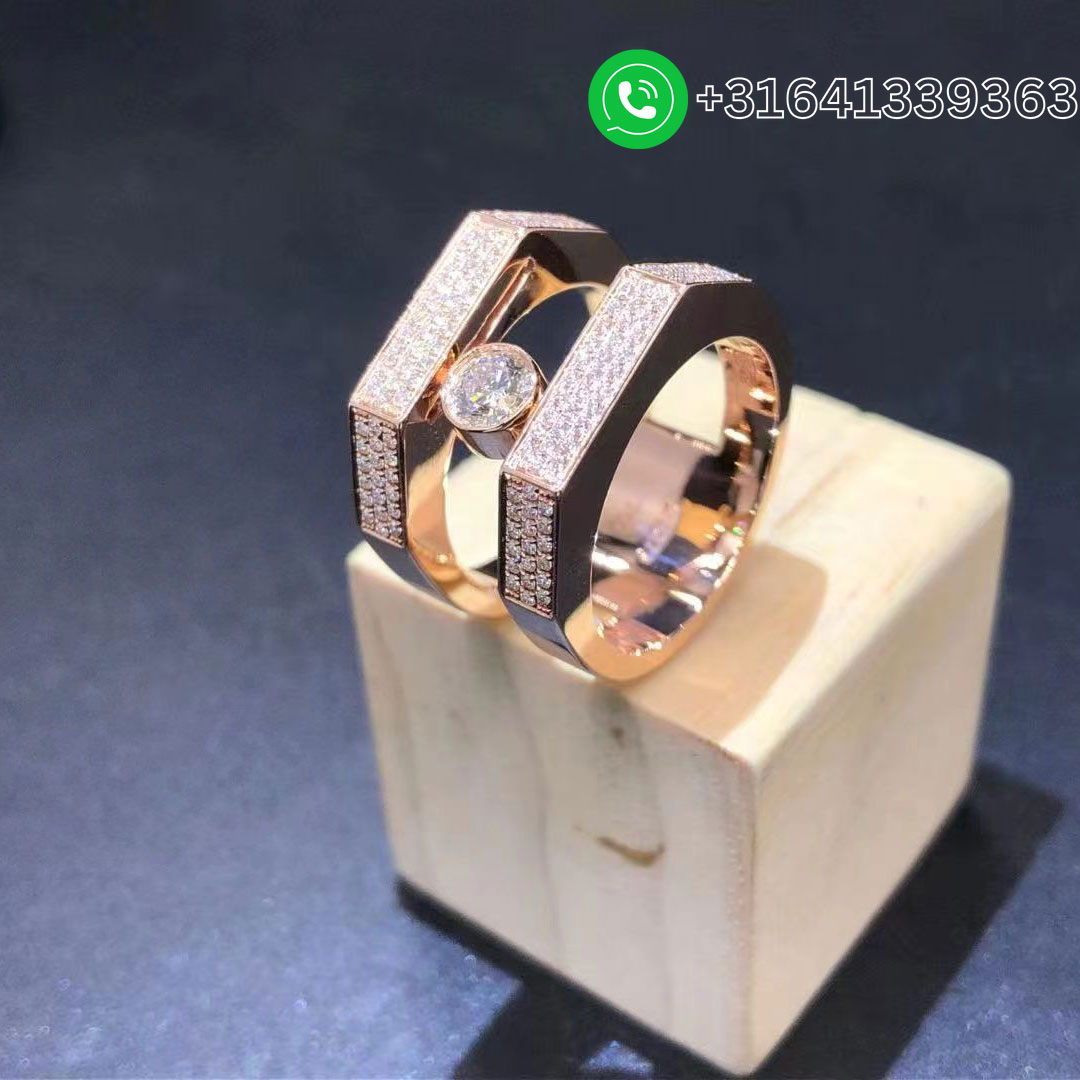 Messika 18k Rose Gold Move Pei Pavé Ring - Image 4