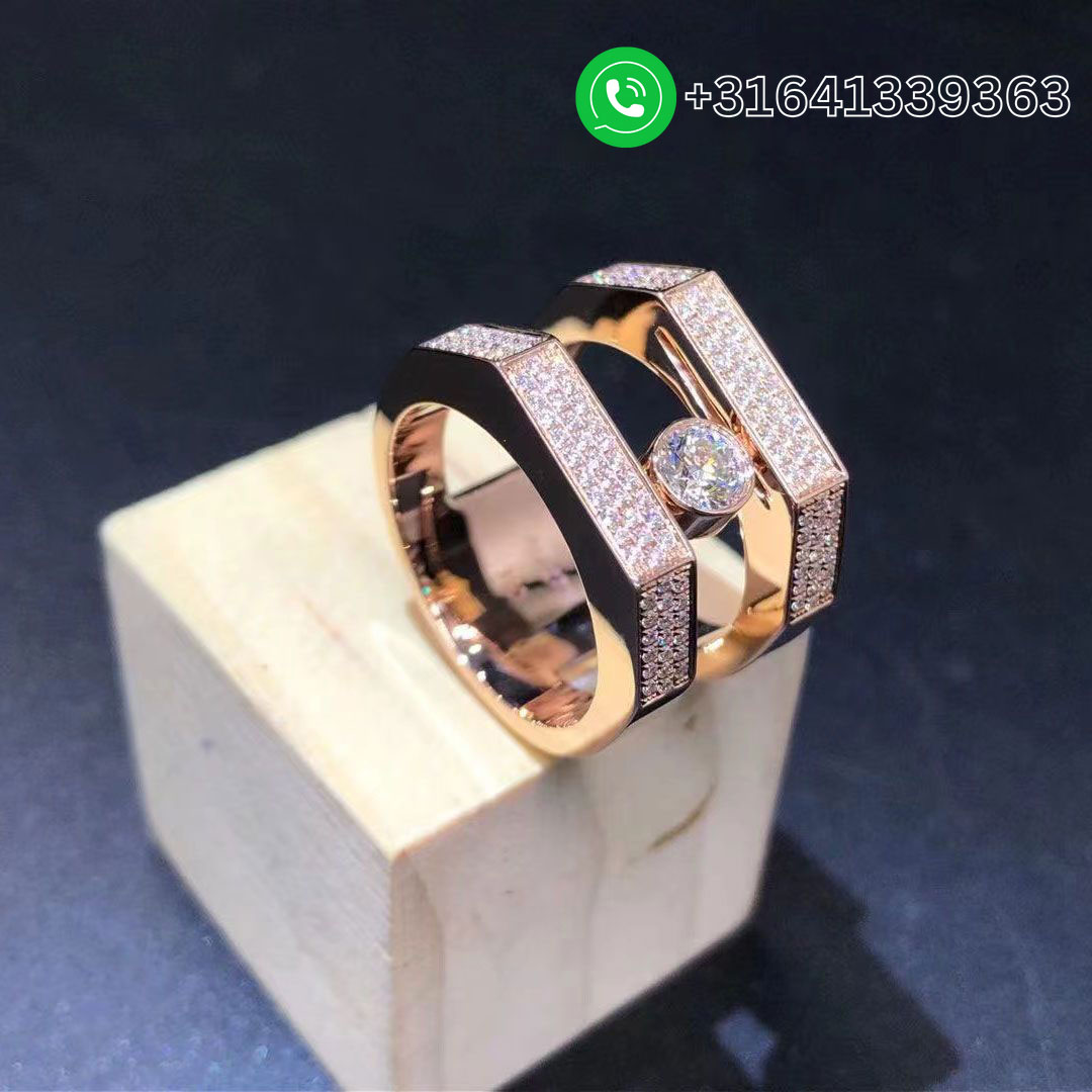 Messika 18k Rose Gold Move Pei Pavé Ring - Image 9