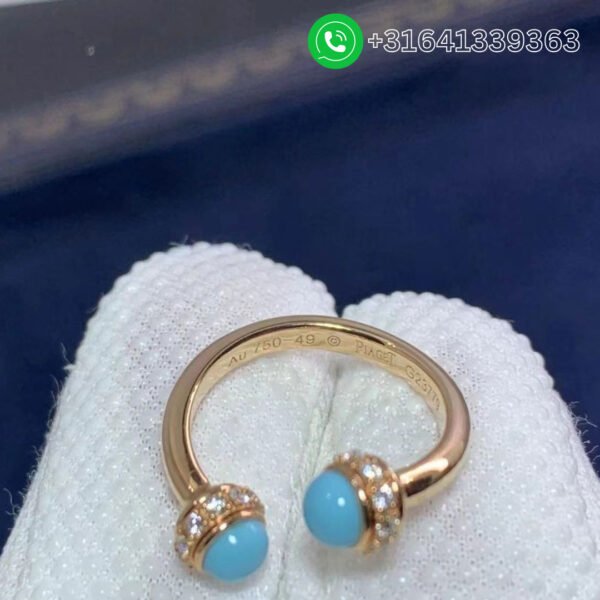 Piaget 18K Rose Gold Turquoise Diamond Ring G34P7D00 - Image 2