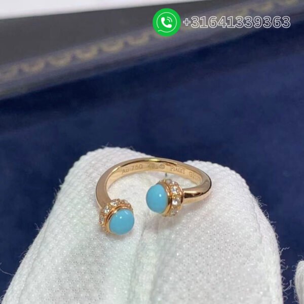 Piaget 18K Rose Gold Turquoise Diamond Ring G34P7D00 - Image 6