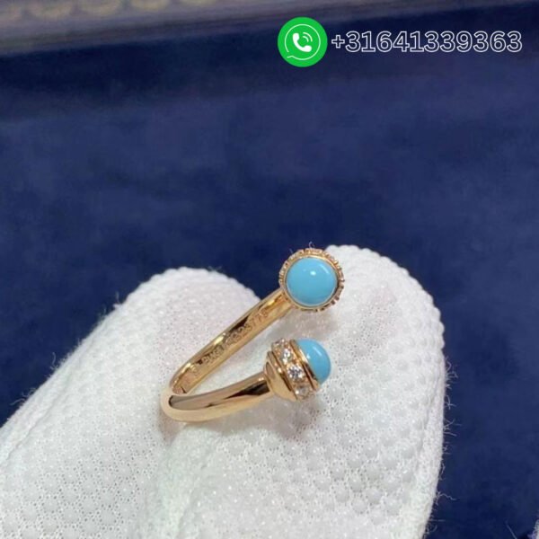 Piaget 18K Rose Gold Turquoise Diamond Ring G34P7D00 - Image 4
