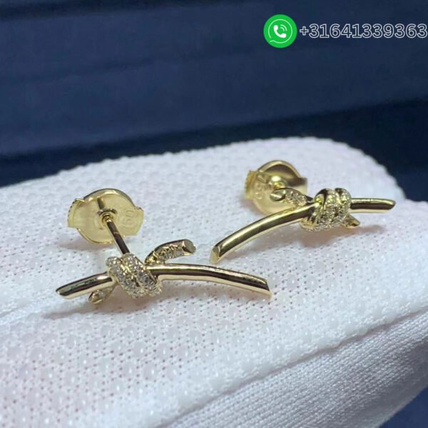 Tiffany Knot 18K Yellow Gold with Diamonds Earrings