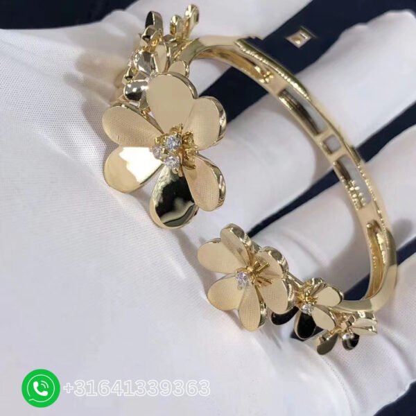 Van Cleef & Arpels Frivole 7 Flowers 18K Yellow Gold Diamond Bracelet VCARP6L200 - Image 7
